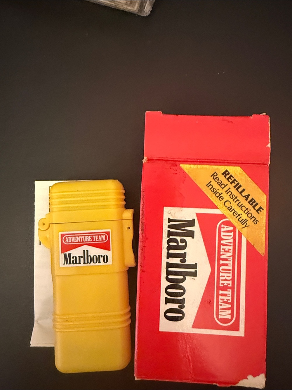 Marlboro Yellow Adventure Team Refillable Lighter with Red Box